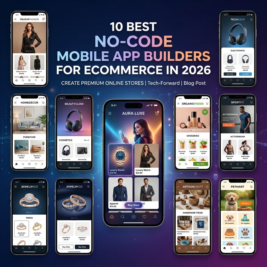 10 Best No-Code Mobile App Builders for Ecommerce in 2026