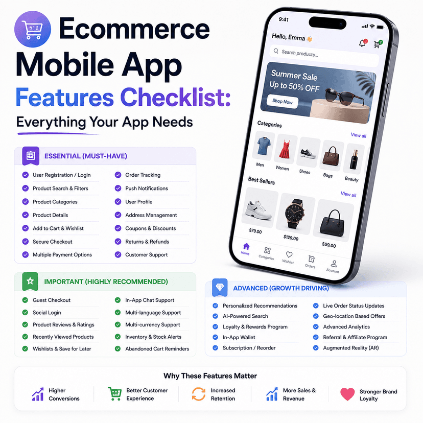 Ecommerce Mobile App Features Checklist: Everything Your App Needs ...