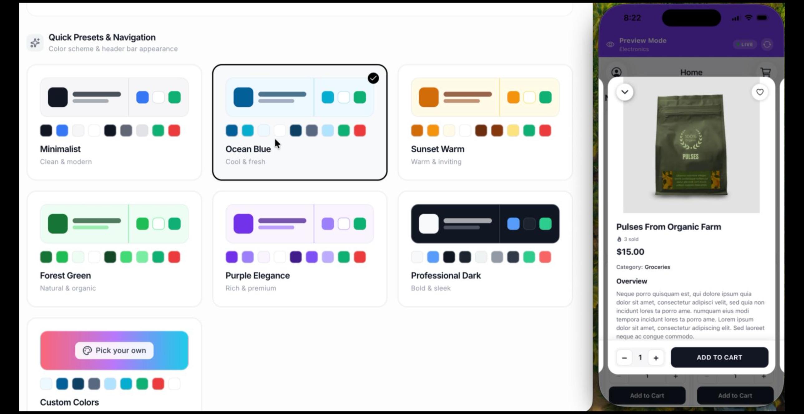 Visual Mobile App Designer for Ecommerce Stores